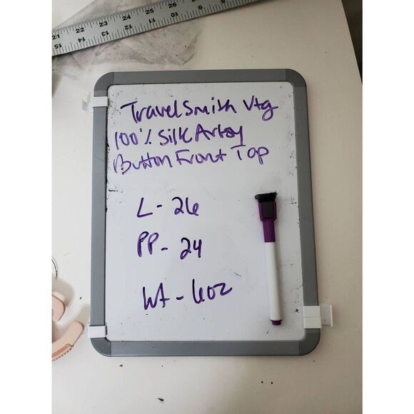 Vintage TravelSmith 100% Silk Artsy Lagenlook Patchwork Embroidered Blouse - Picture 8 of 8